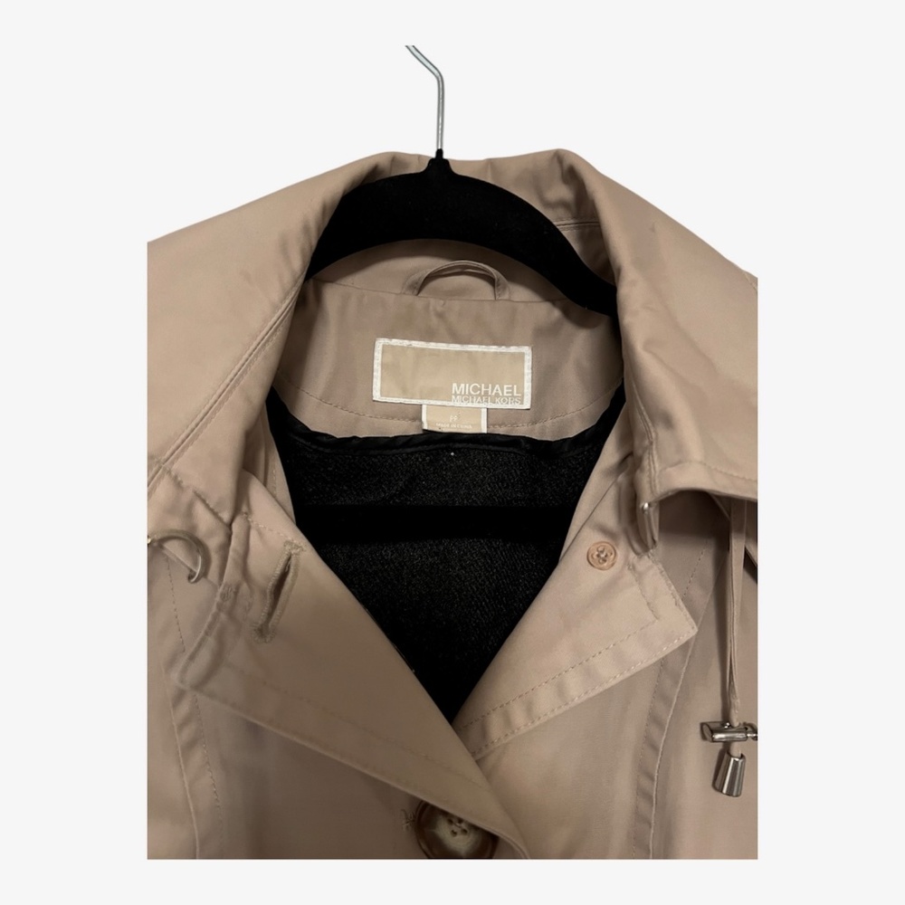 Michael Kors Trench Coat with Hood, Petite Size - Picture 6 of 10